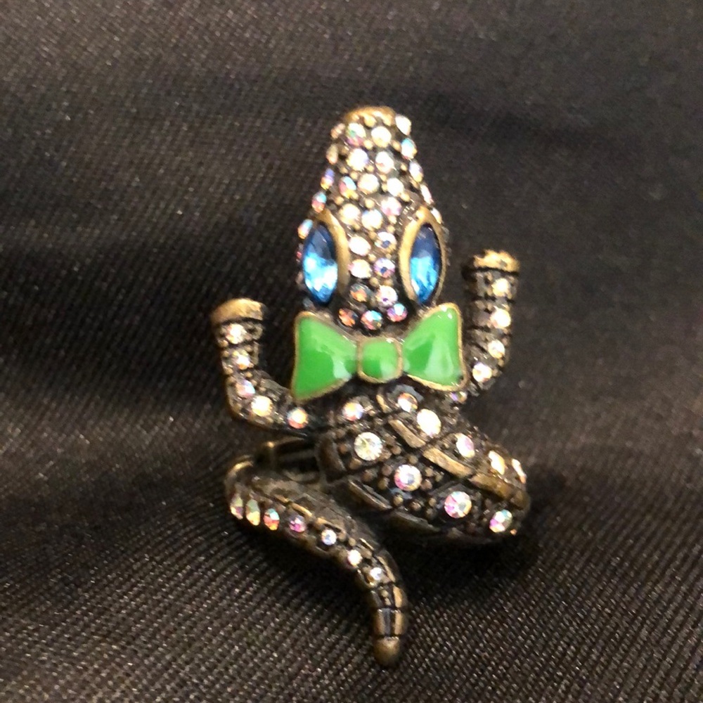 Stone Encrusted Crocodile Ring